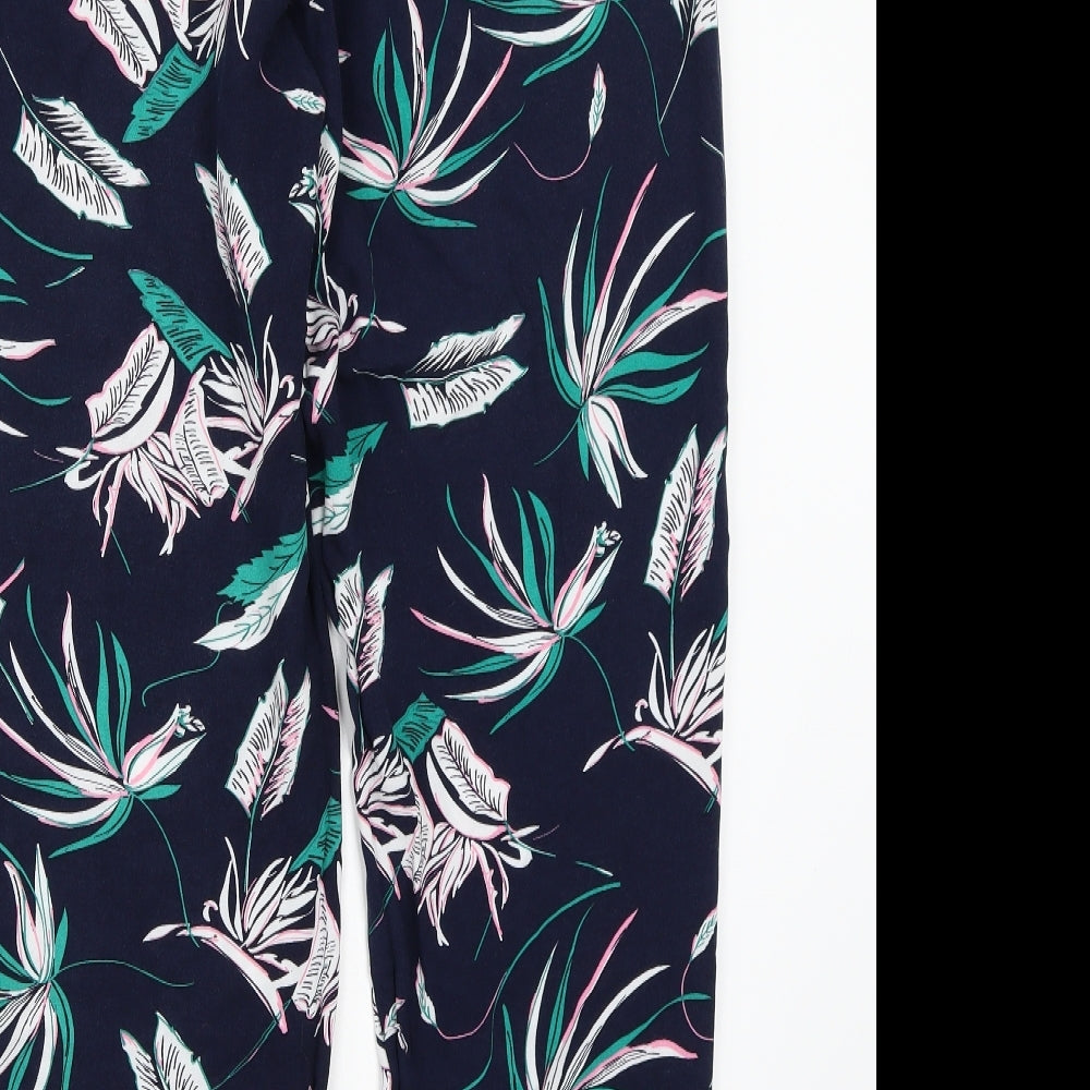 Papaya Womens Blue Floral  Bloomer Trousers Size 16 L28 in