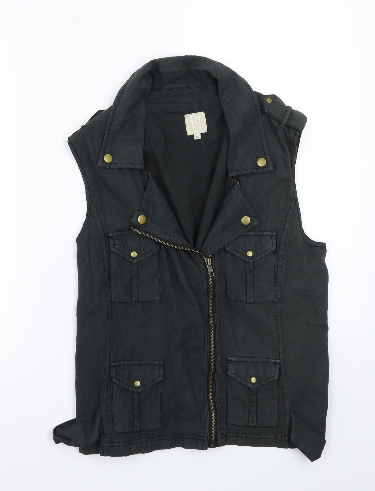 River Island Womens Grey   Gilet Coat Size 12