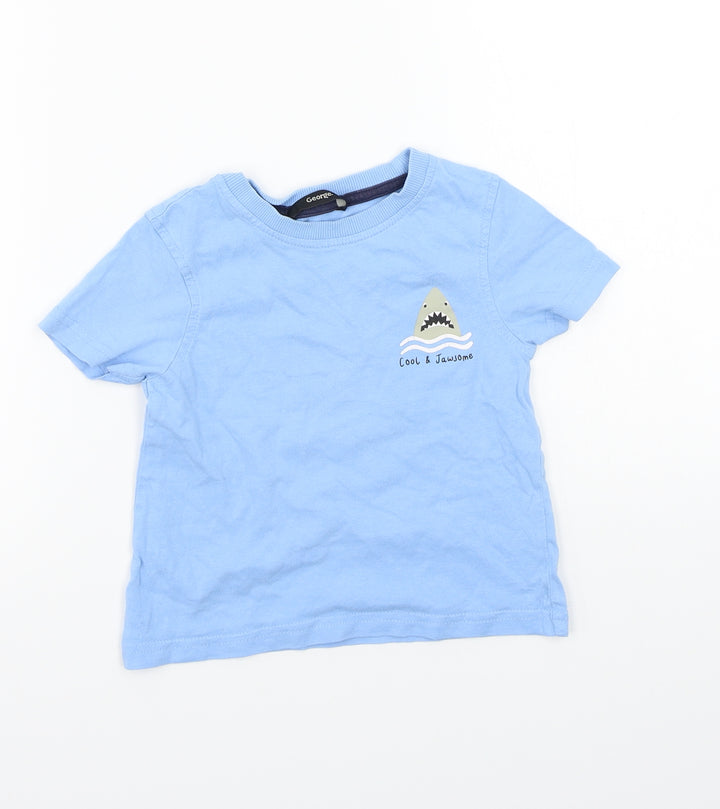 George Boys Blue   Basic T-Shirt Size 12-18 Months