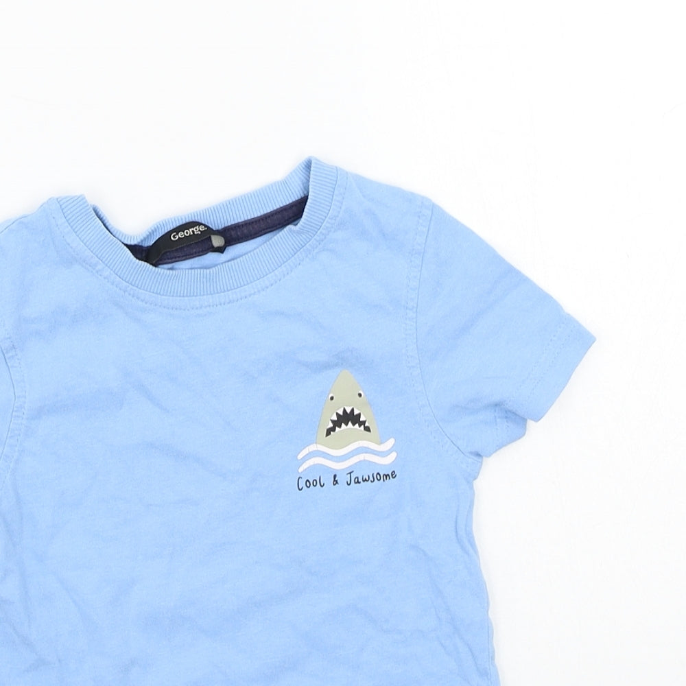 George Boys Blue   Basic T-Shirt Size 12-18 Months