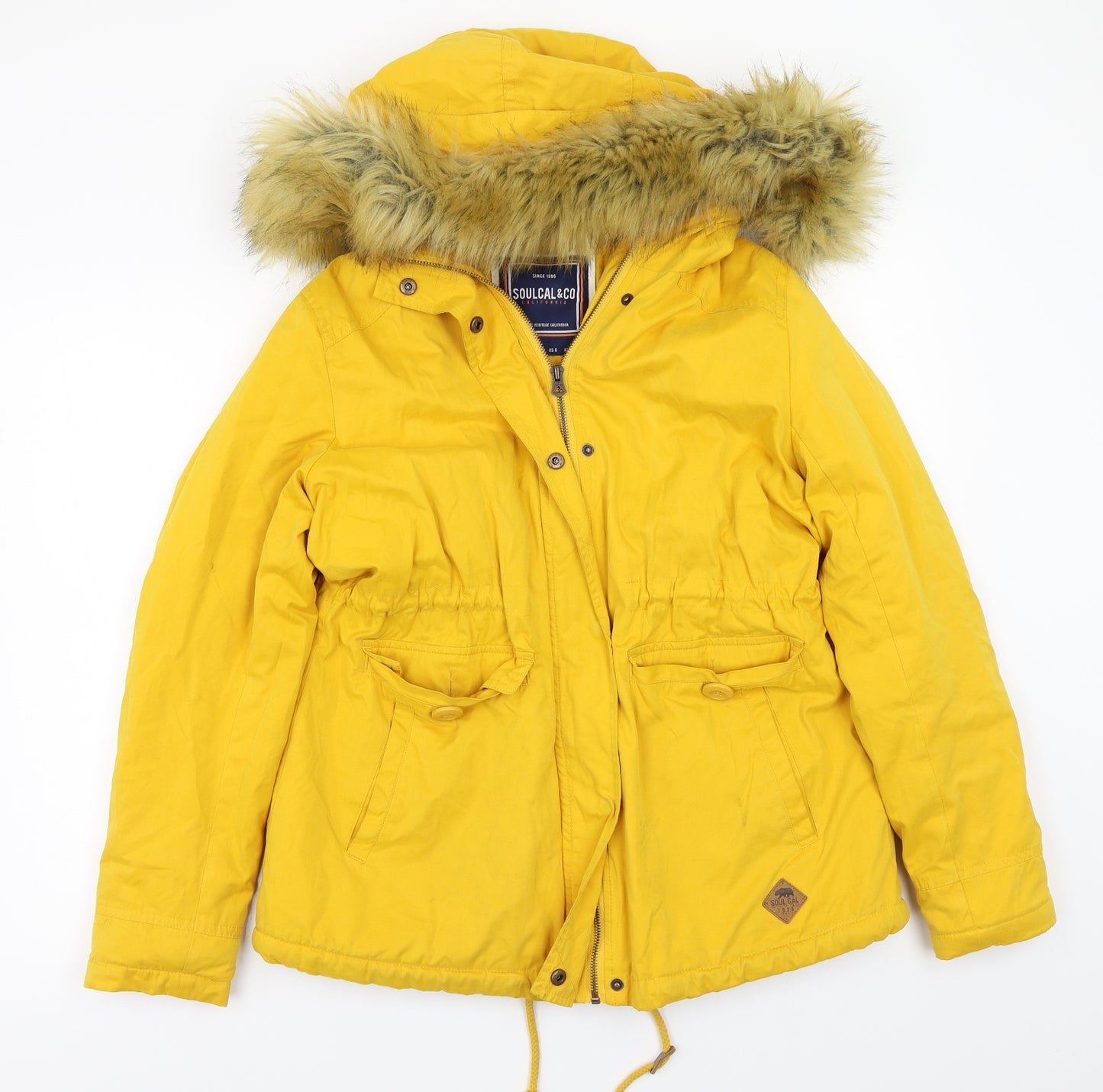 SoulCal&Co Womens Yellow   Jacket Coat Size 10