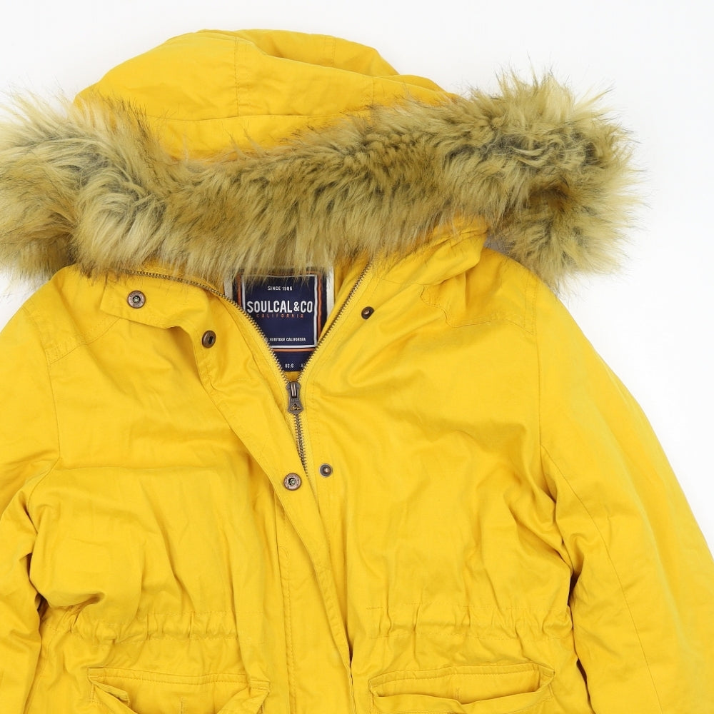 SoulCal&Co Womens Yellow   Jacket Coat Size 10