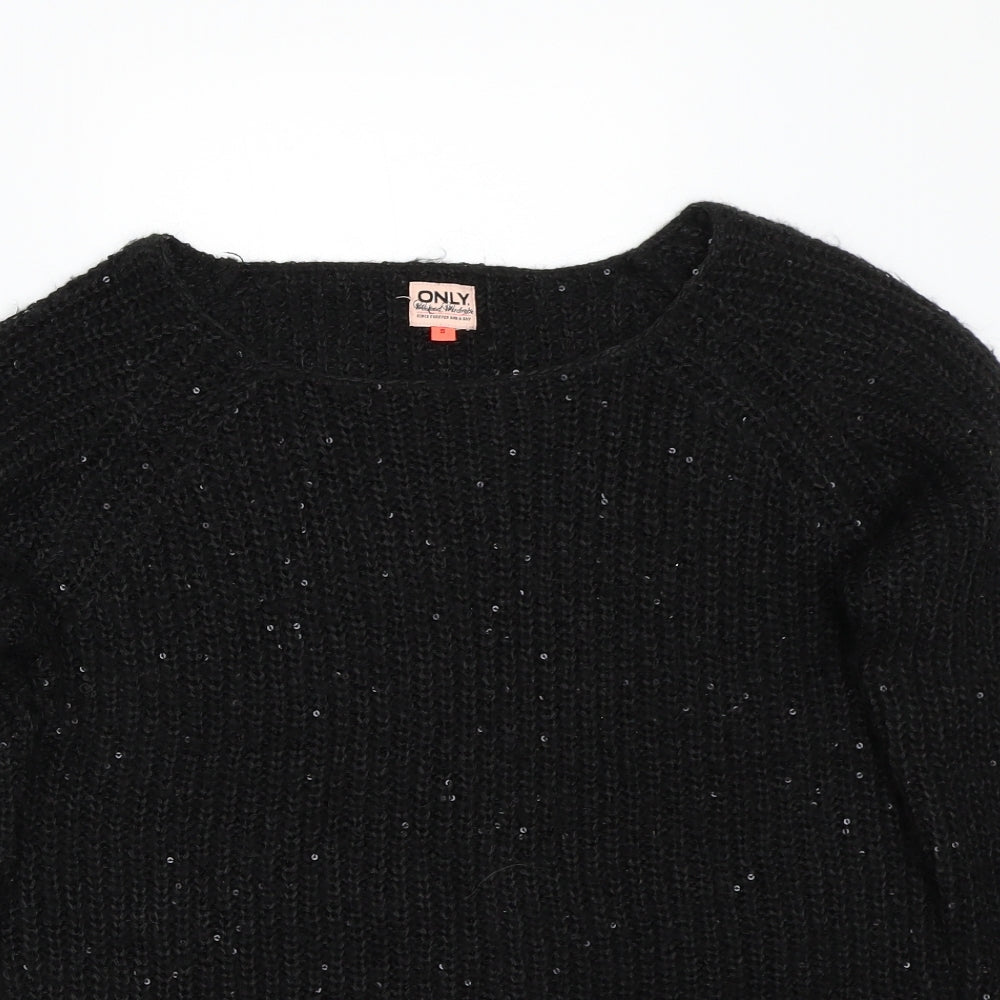Only Womens Black   Pullover Jumper Size S