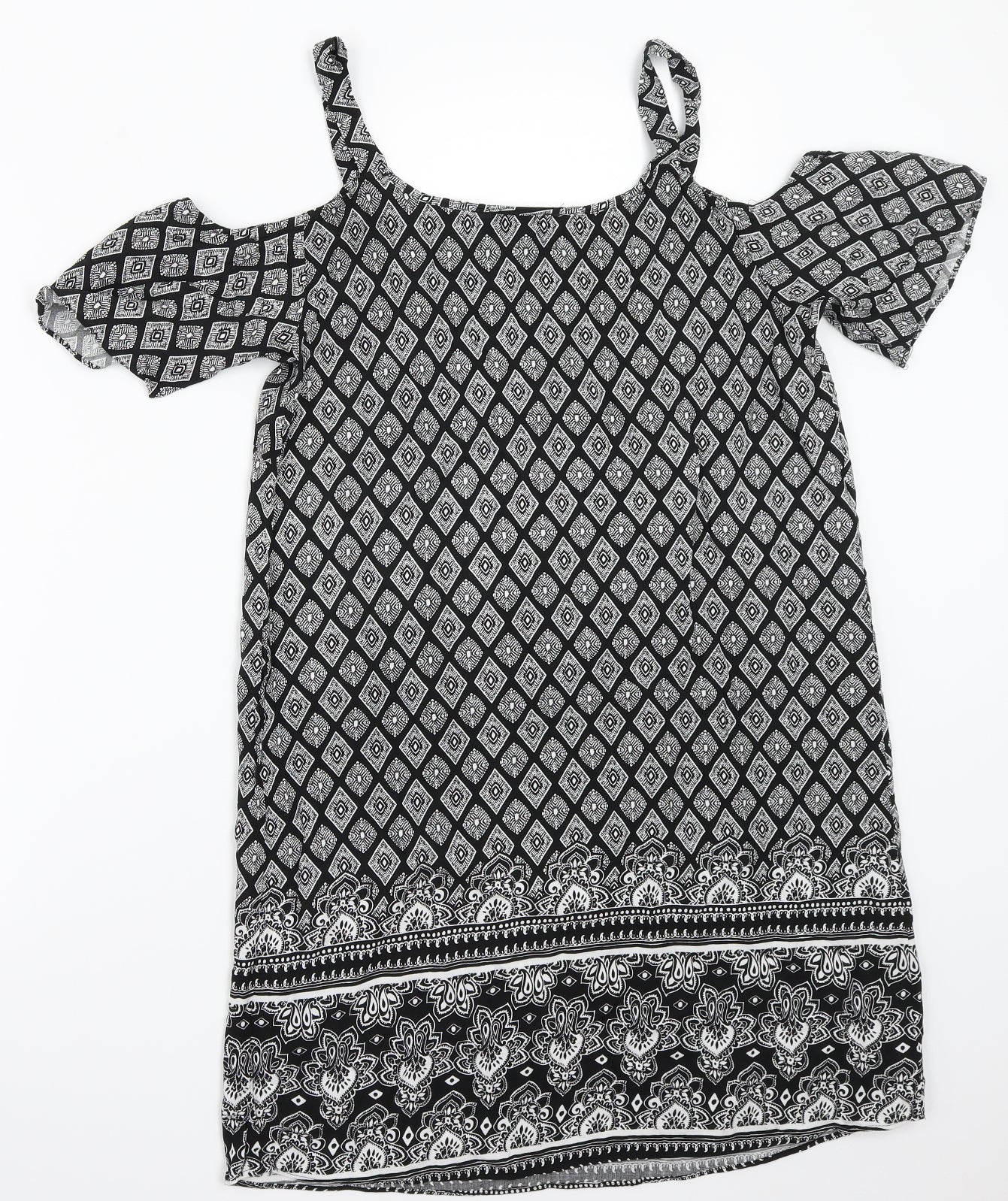 Papaya Womens Black Paisley  A-Line  Size 8