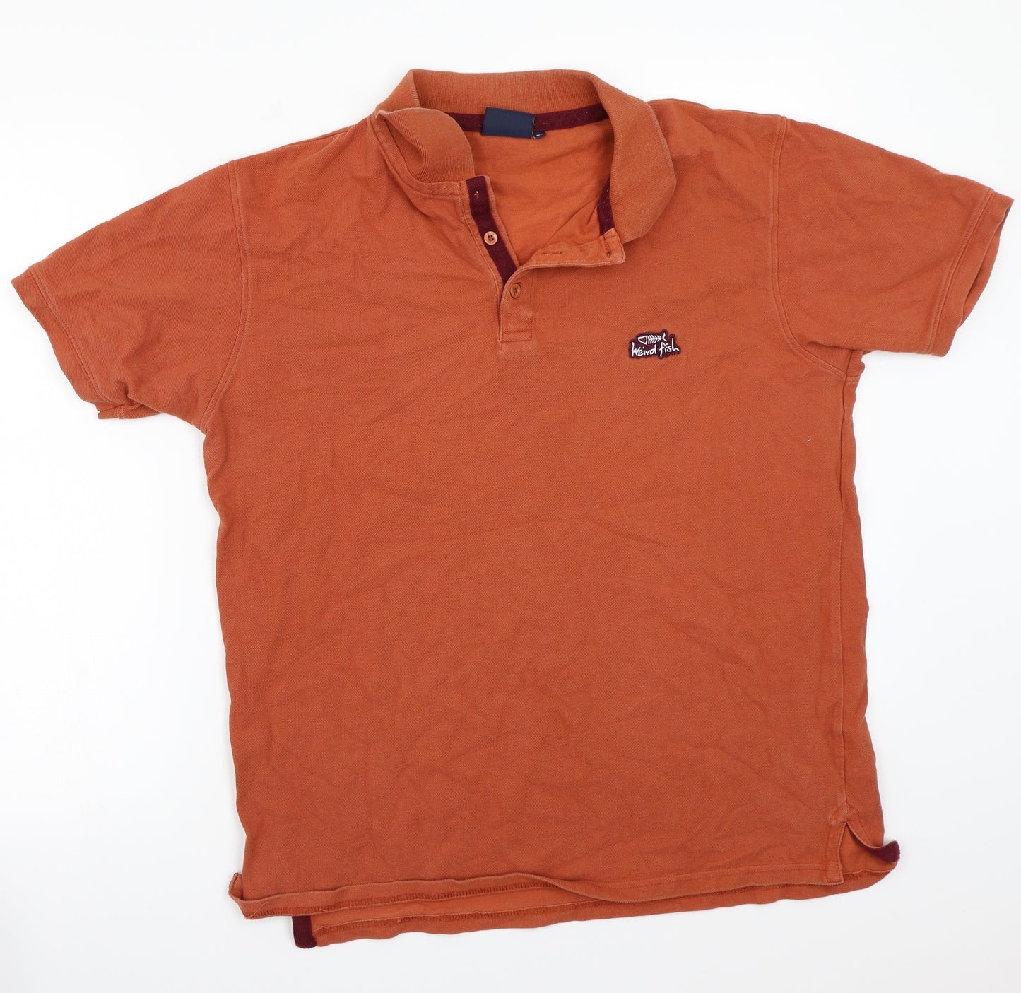 Weird Fish Mens Brown    Polo Size L