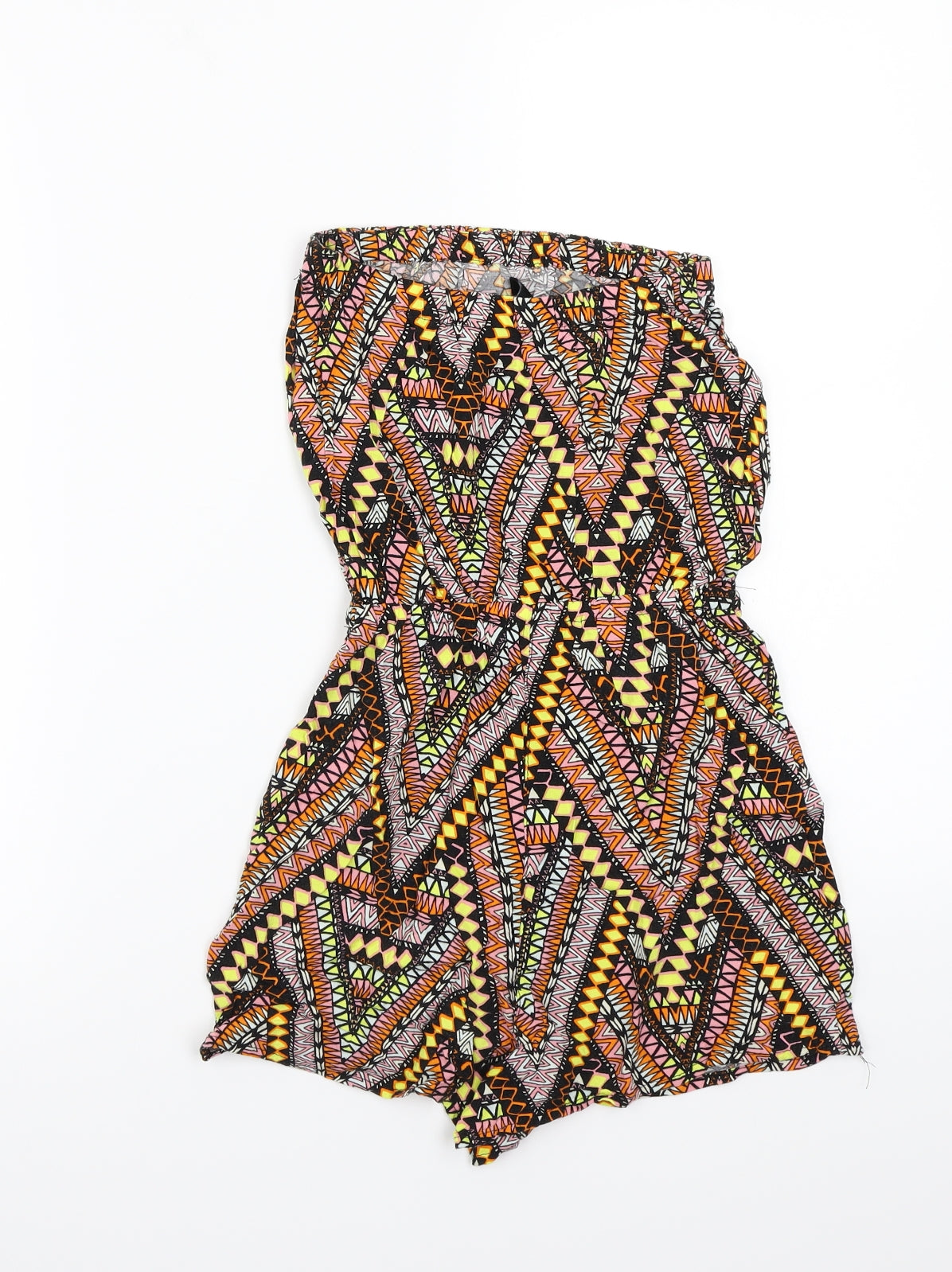 H&M Womens Multicoloured Geometric  Playsuit One-Piece Size 6