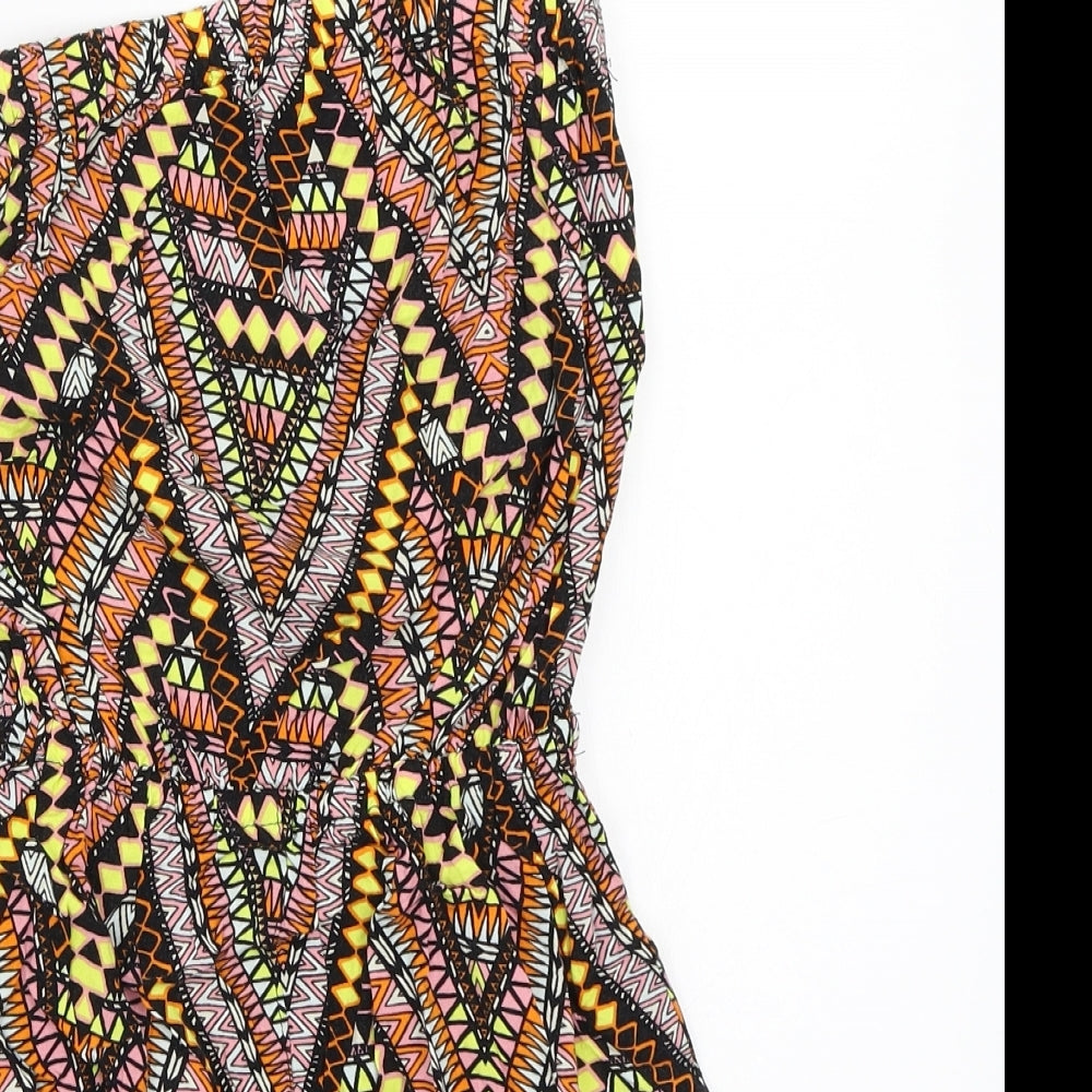 H&M Womens Multicoloured Geometric  Playsuit One-Piece Size 6