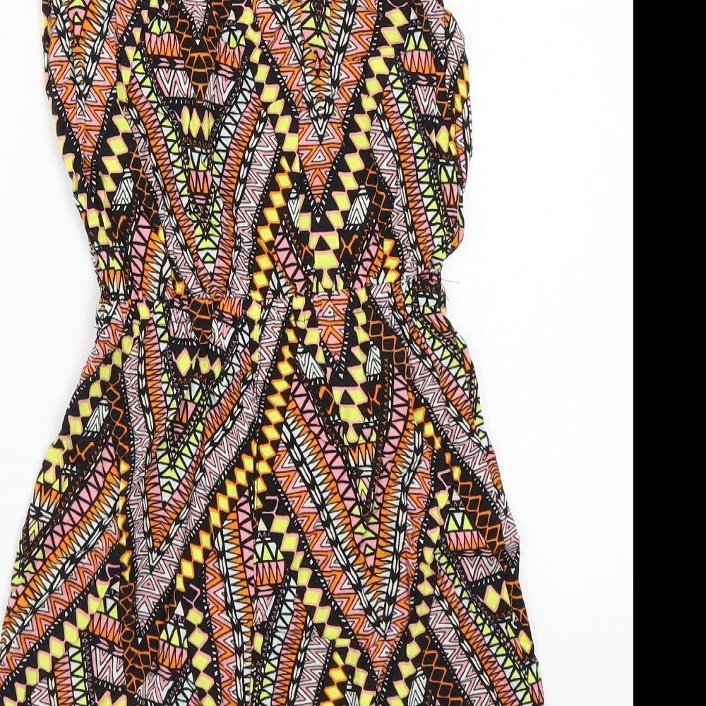 H&M Womens Multicoloured Geometric  Playsuit One-Piece Size 6