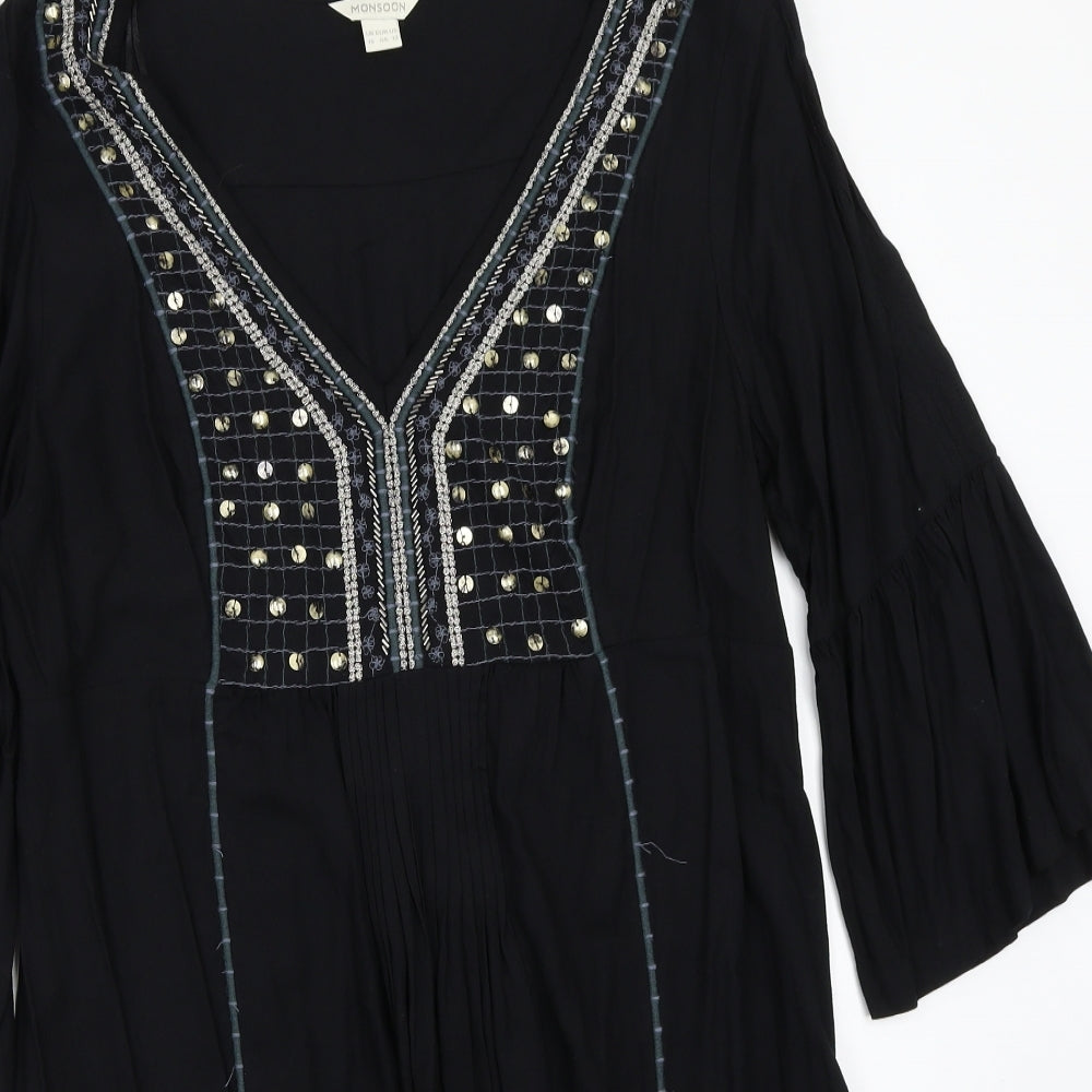 Monsoon Womens Black   Basic Blouse Size 16