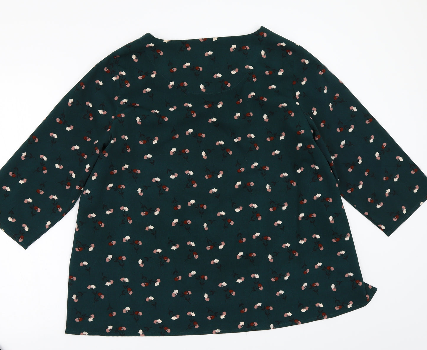 Marks and Spencer Womens Green Floral  Basic Blouse Size 16