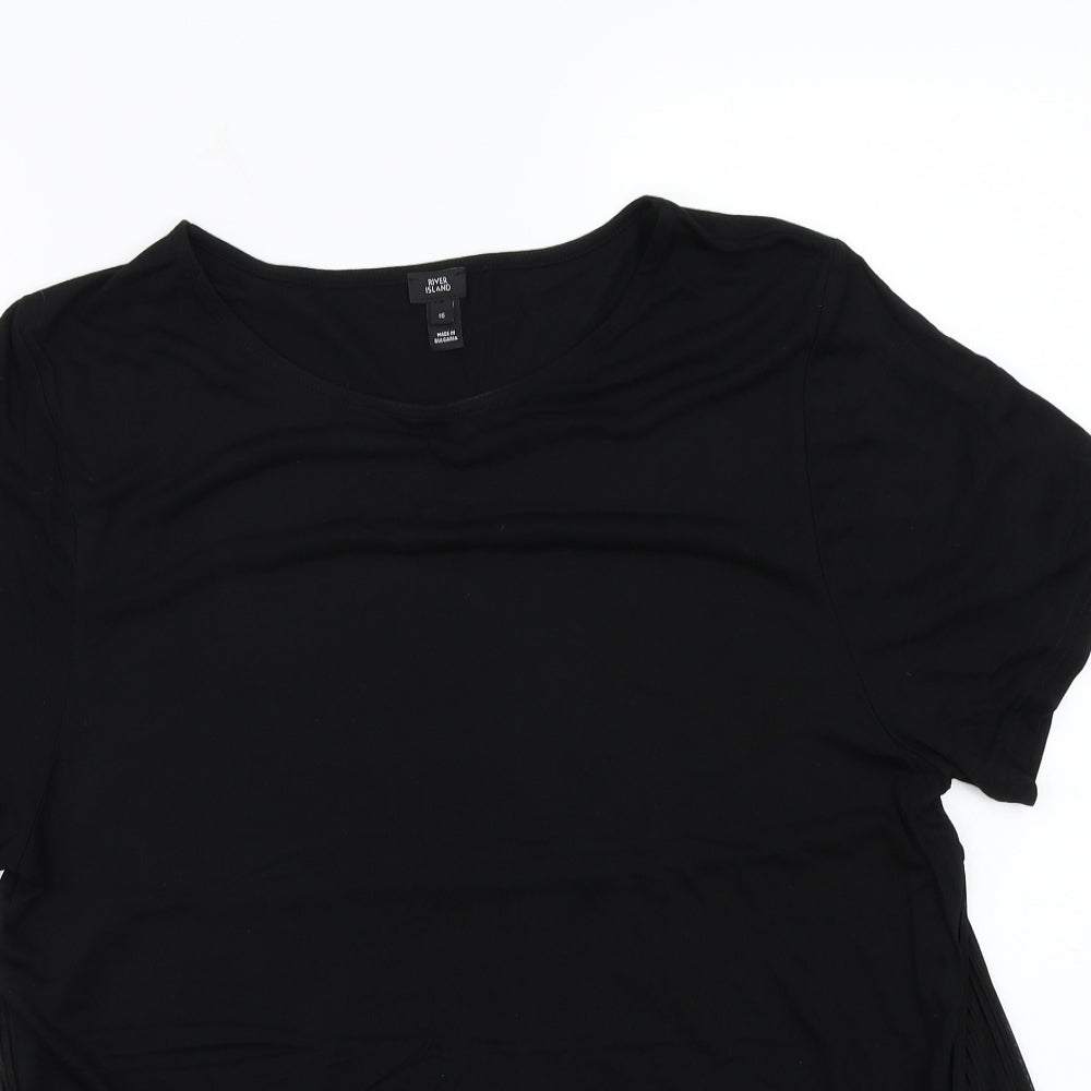 River Island Womens Black   Basic T-Shirt Size 16