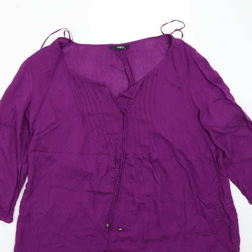 M&Co Womens Purple   Basic Blouse Size 18