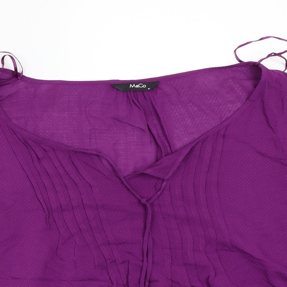 M&Co Womens Purple   Basic Blouse Size 18