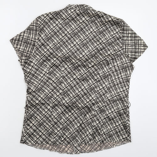 BM Womens Beige Check  Basic Button-Up Size 12