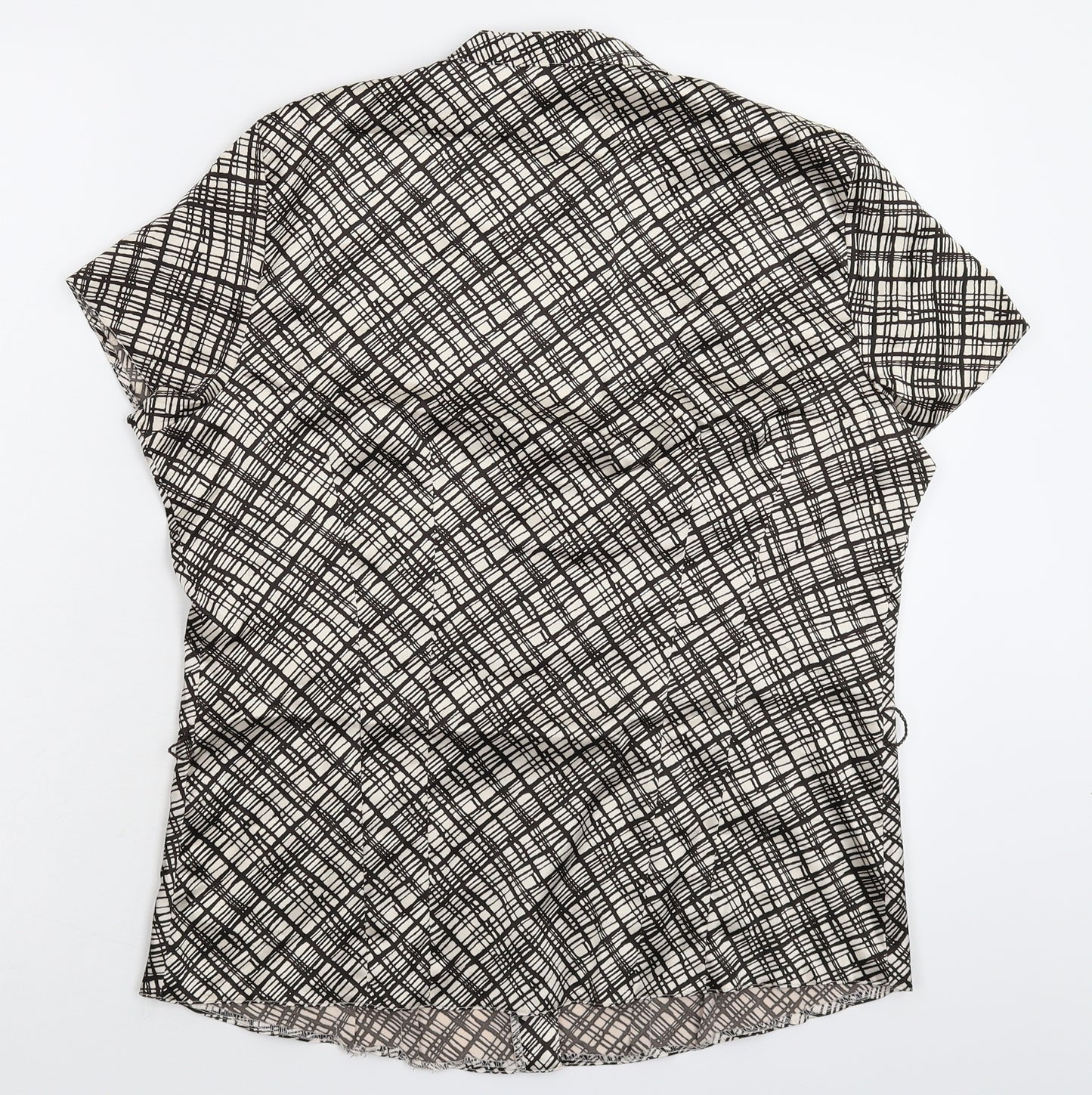 BM Womens Beige Check  Basic Button-Up Size 12