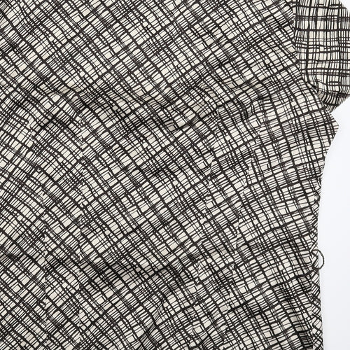 BM Womens Beige Check  Basic Button-Up Size 12