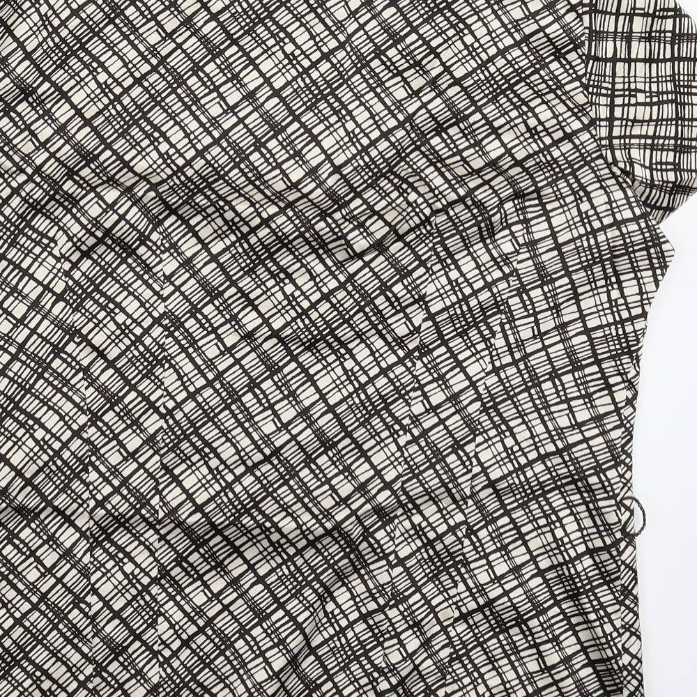 BM Womens Beige Check  Basic Button-Up Size 12