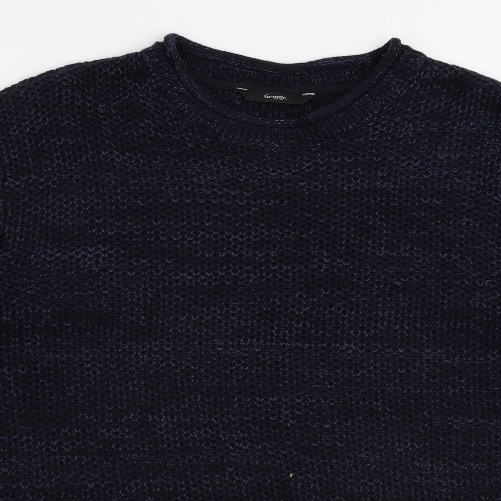 George Mens Blue  Knit Pullover Jumper Size XL