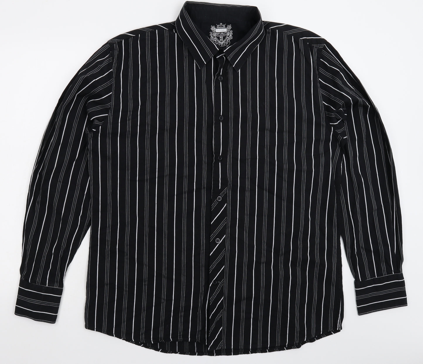 UrbanSpirit Mens Black Striped   Button-Up Size XL