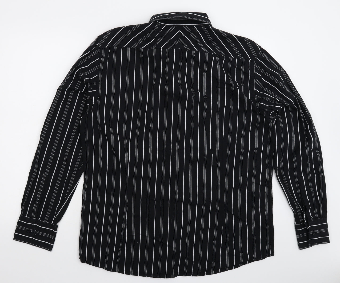 UrbanSpirit Mens Black Striped   Button-Up Size XL