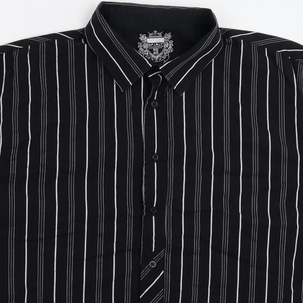 UrbanSpirit Mens Black Striped   Button-Up Size XL