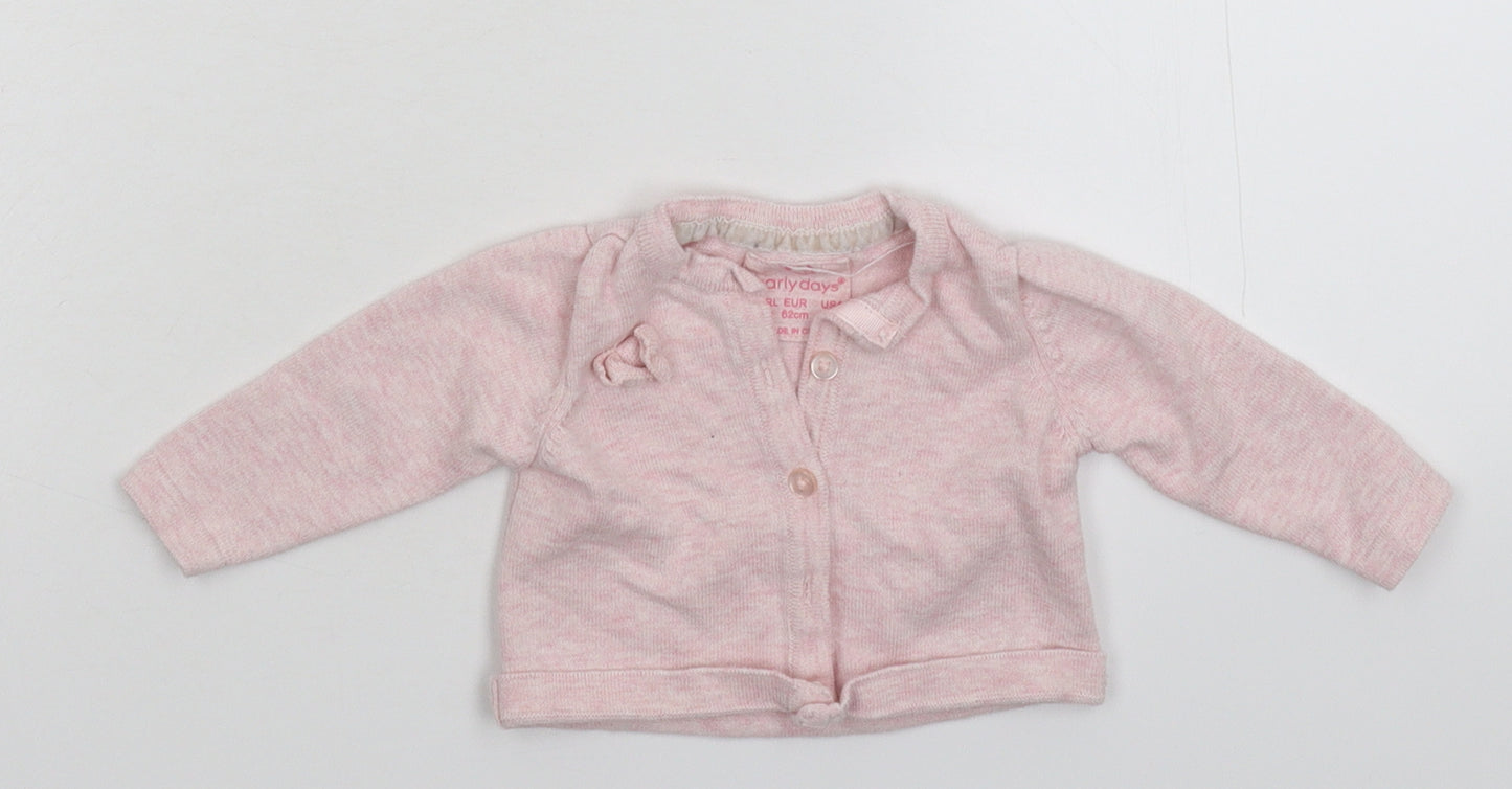 Earlydays Girls Pink  Knit Cardigan Jumper Size 0-3 Months