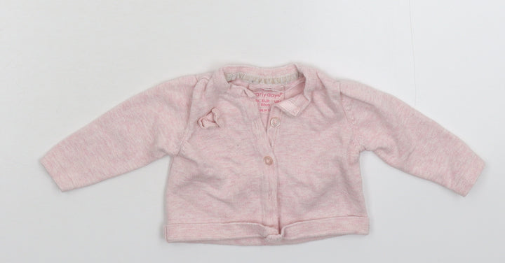 Earlydays Girls Pink Knit Cardigan Jumper Size 0-3 Months