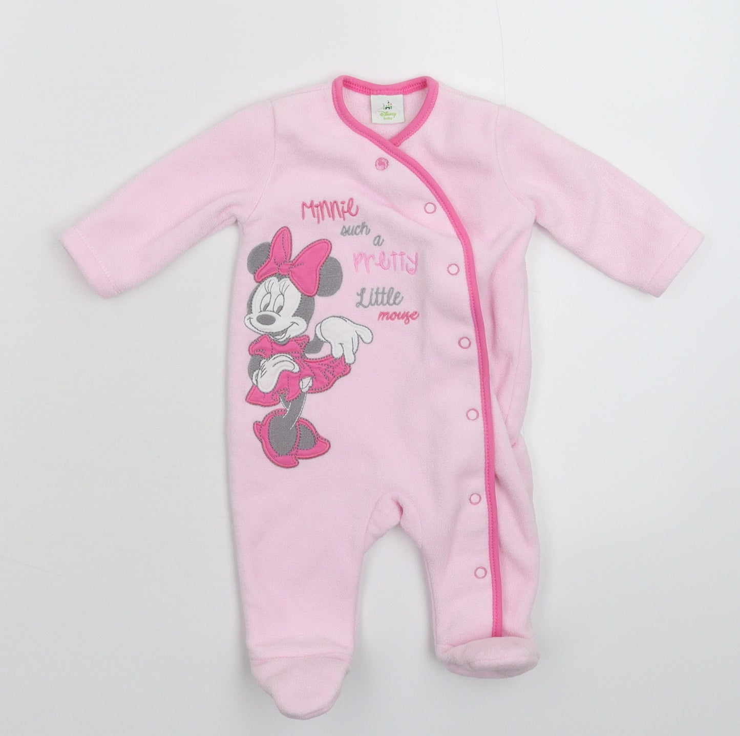 Disney Girls Pink  Fleece Babygrow One-Piece Size Newborn
