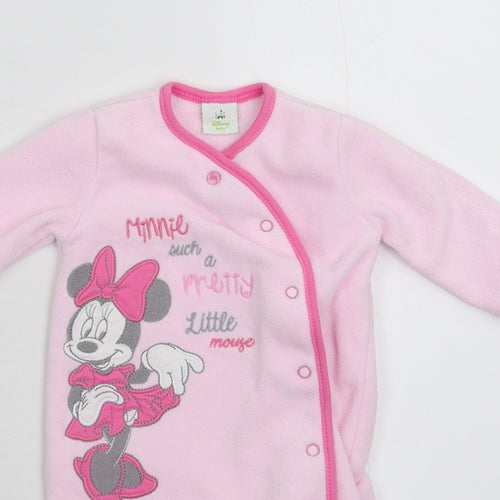 Disney Girls Pink  Fleece Babygrow One-Piece Size Newborn