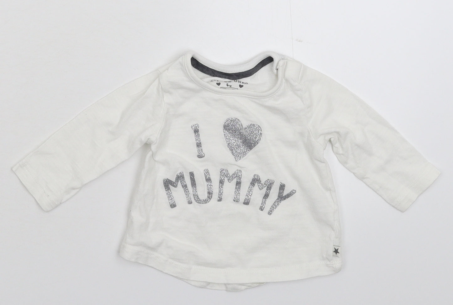 F&F Baby White   Basic T-Shirt Size 0-3 Months