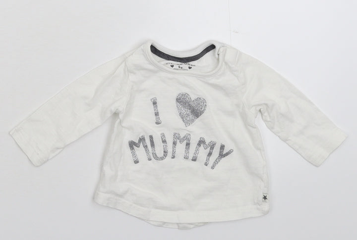F&F Baby White   Basic T-Shirt Size 0-3 Months