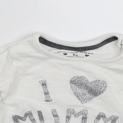 F&F Baby White   Basic T-Shirt Size 0-3 Months