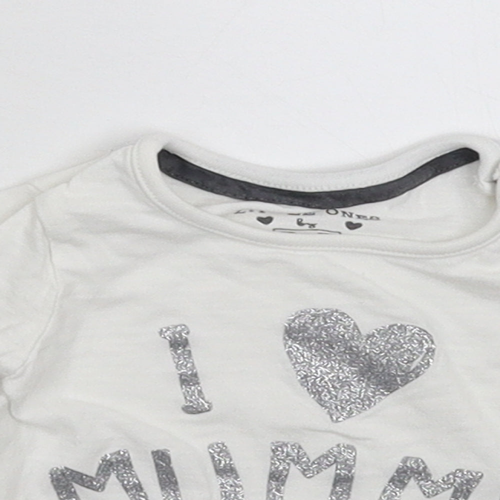 F&F Baby White   Basic T-Shirt Size 0-3 Months