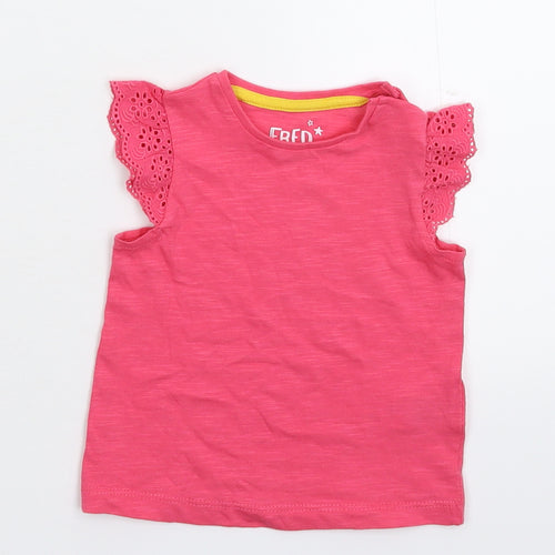 Fred & Flo Girls Pink   Basic T-Shirt Size Newborn