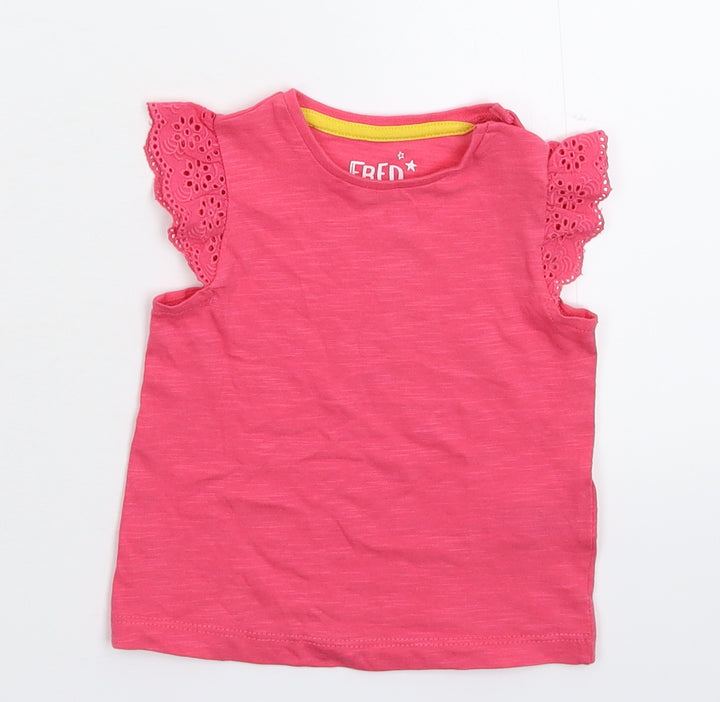 Fred & Flo Girls Pink Basic T-Shirt Size Newborn