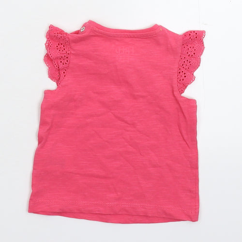 Fred & Flo Girls Pink   Basic T-Shirt Size Newborn