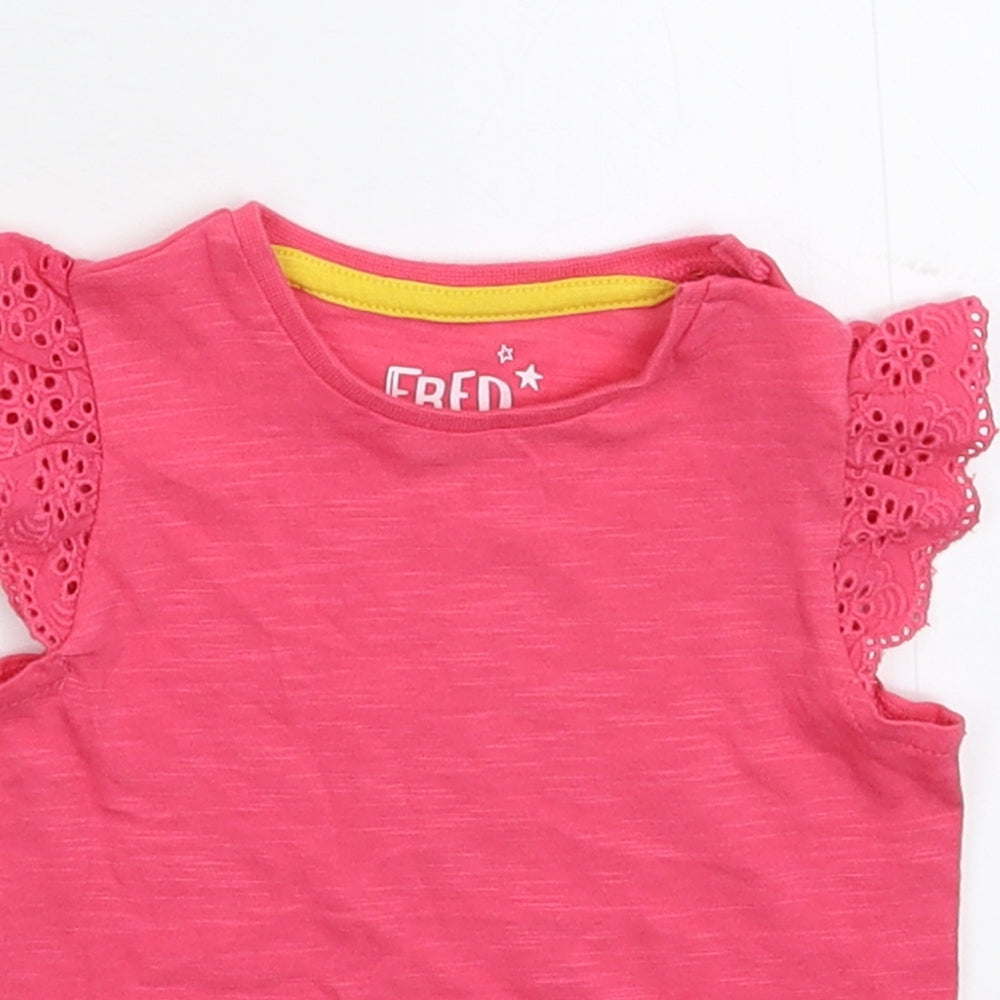 Fred & Flo Girls Pink   Basic T-Shirt Size Newborn