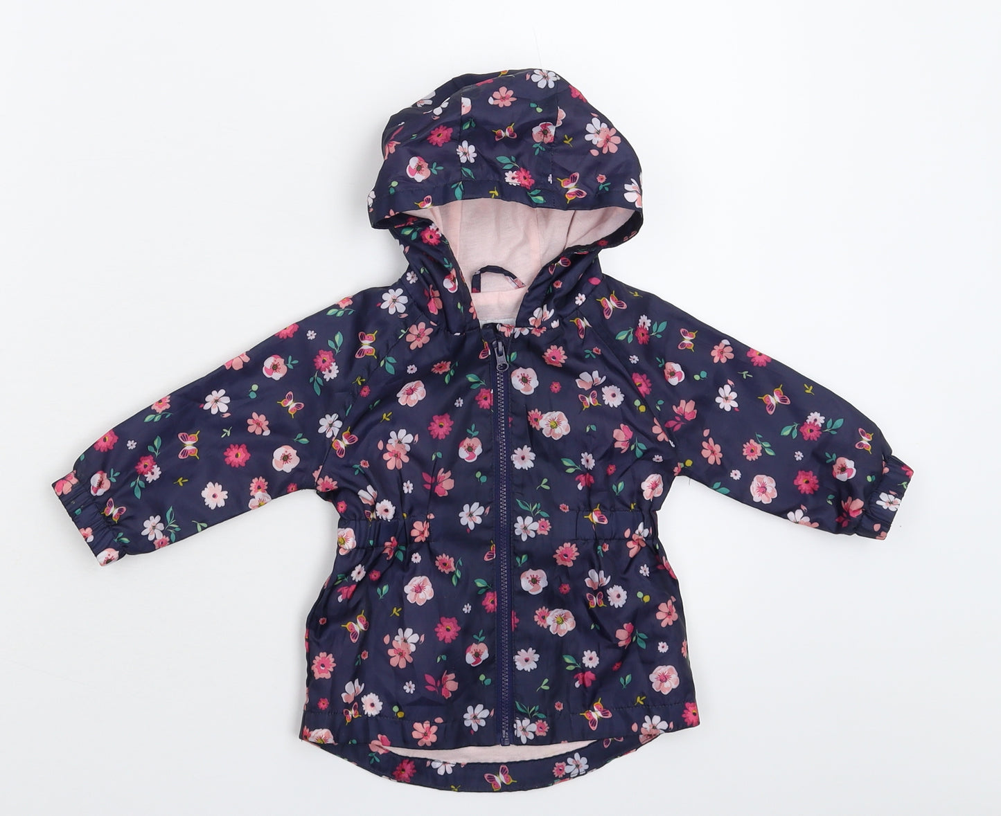 Primark Girls Blue Floral  Rain Coat Coat Size 3-6 Months