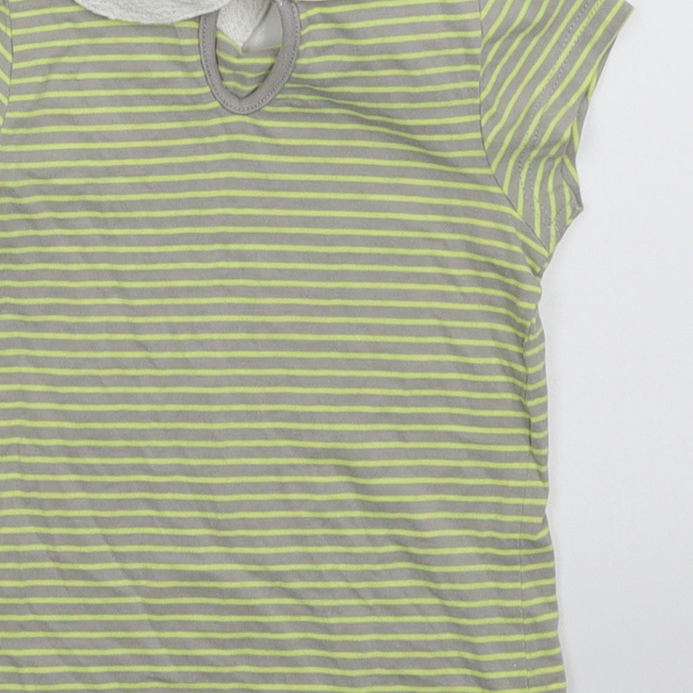 TU Girls Grey Striped  Basic T-Shirt Size 9-12 Months