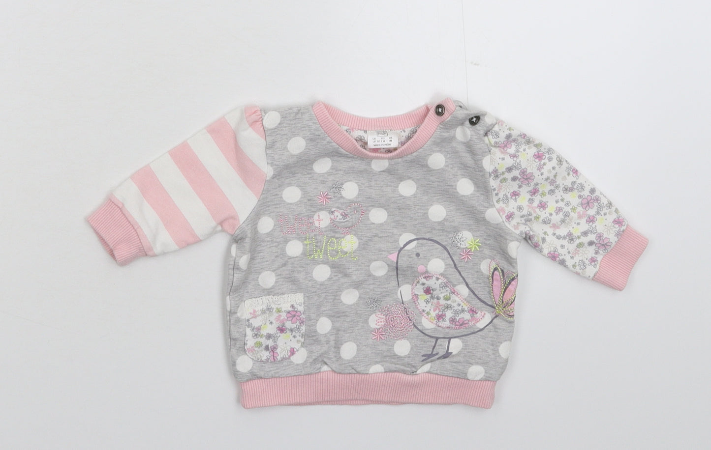 F&F Girls Multicoloured Floral  Basic T-Shirt Size Newborn