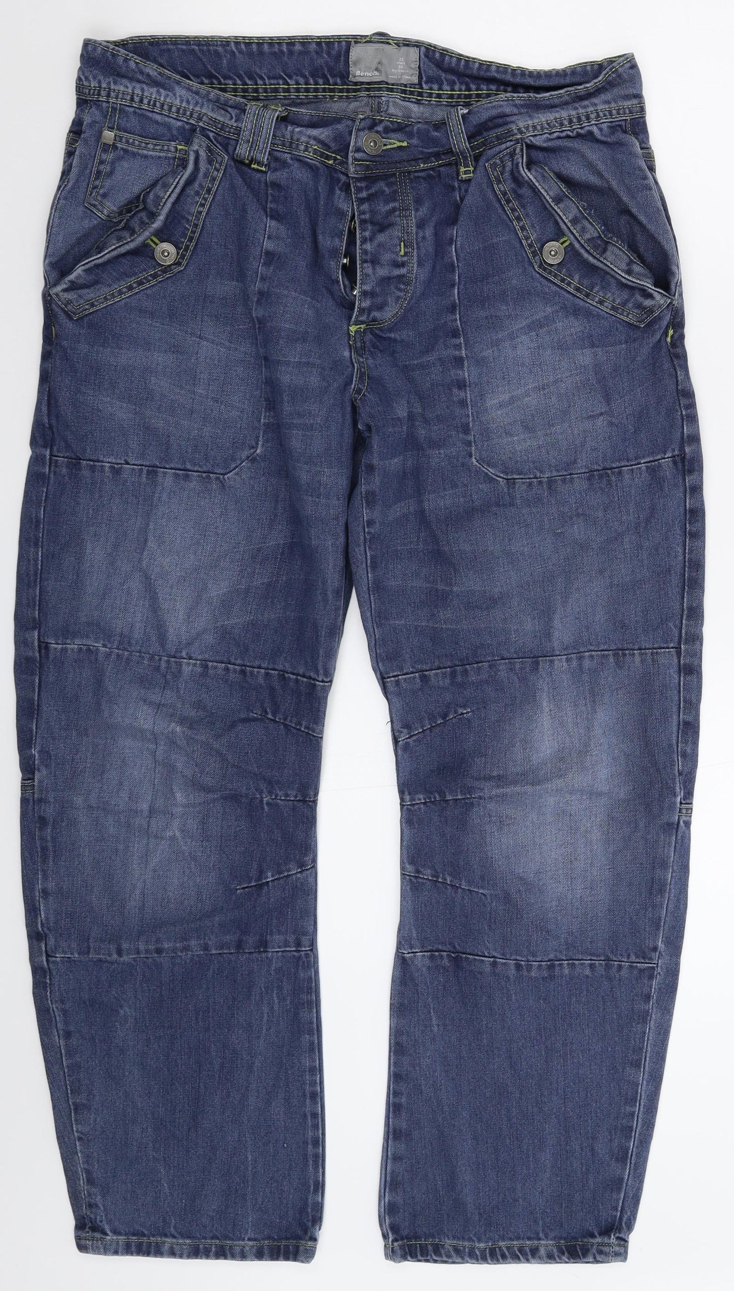 Bench Mens Blue  Denim Straight Jeans Size 32 L30 in