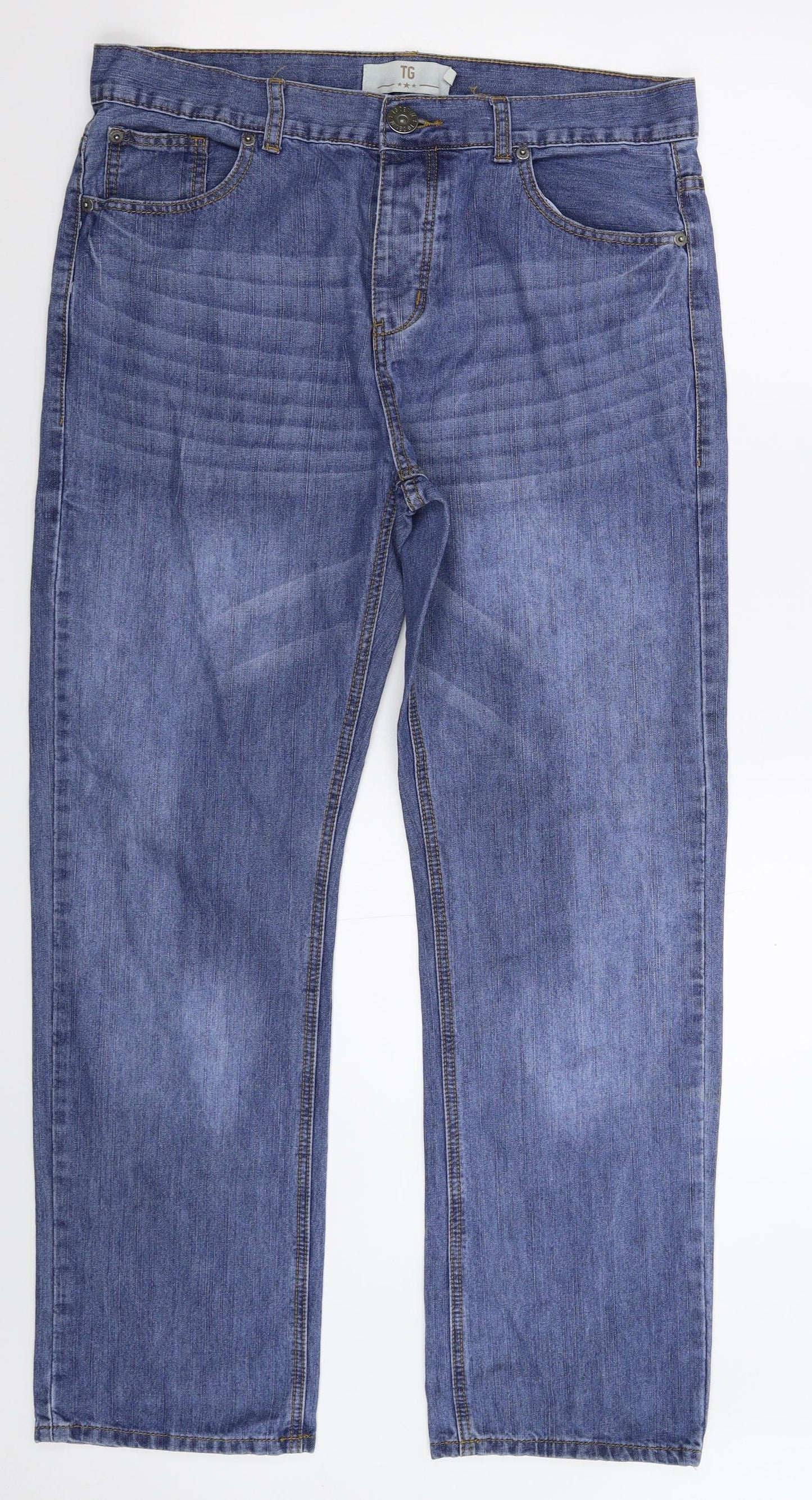 TG Denim Mens Blue  Denim Straight Jeans Size 34 L30 in