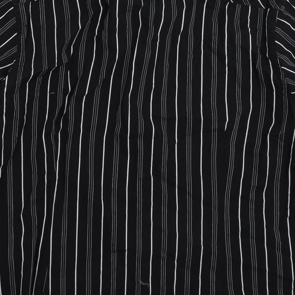 UrbanSpirit Mens Black Striped   Button-Up Size XL