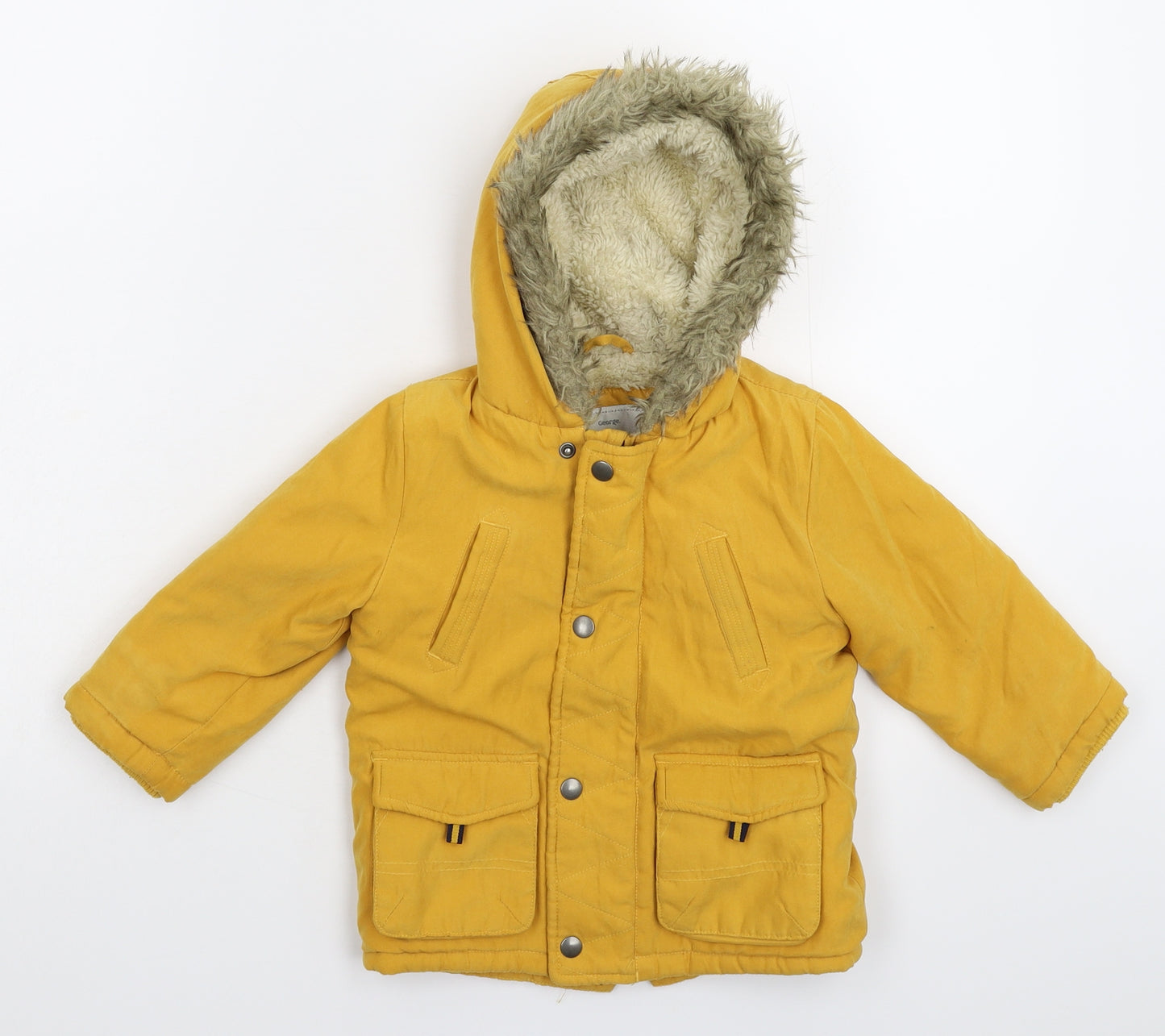 George Baby Yellow   Parka Coat Size 12-18 Months