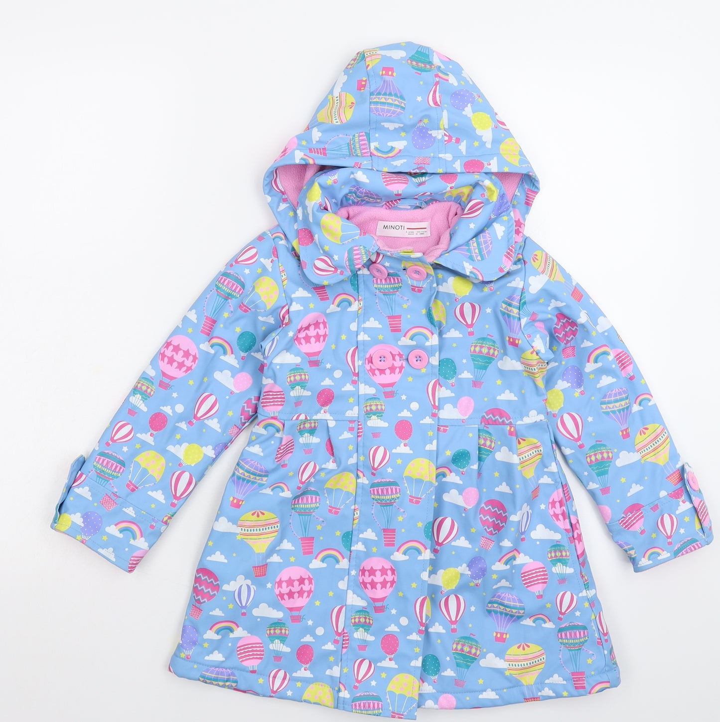 Minoti Girls Blue   Rain Coat Coat Size 5-6 Years