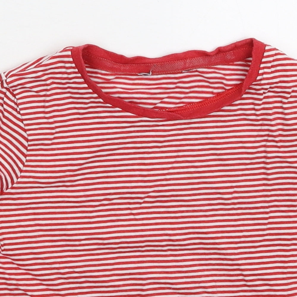Preworn Girls Red Striped  Basic T-Shirt Size S
