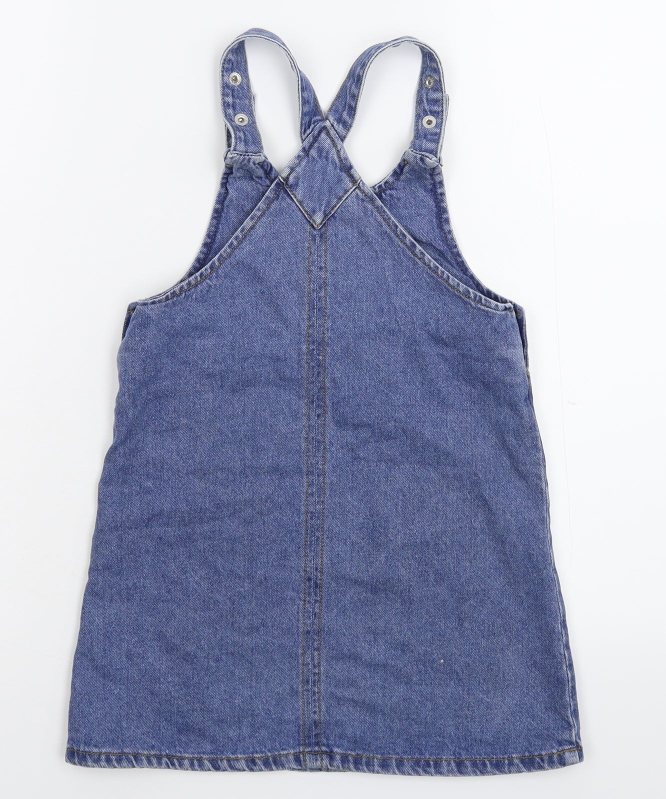 Nutmeg Girls Blue  Denim Pinafore/Dungaree Dress  Size 6 Years
