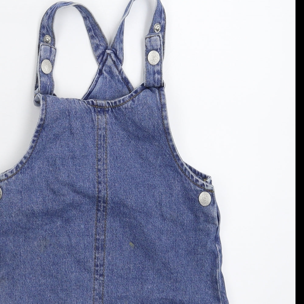 Nutmeg Girls Blue  Denim Pinafore/Dungaree Dress  Size 6 Years