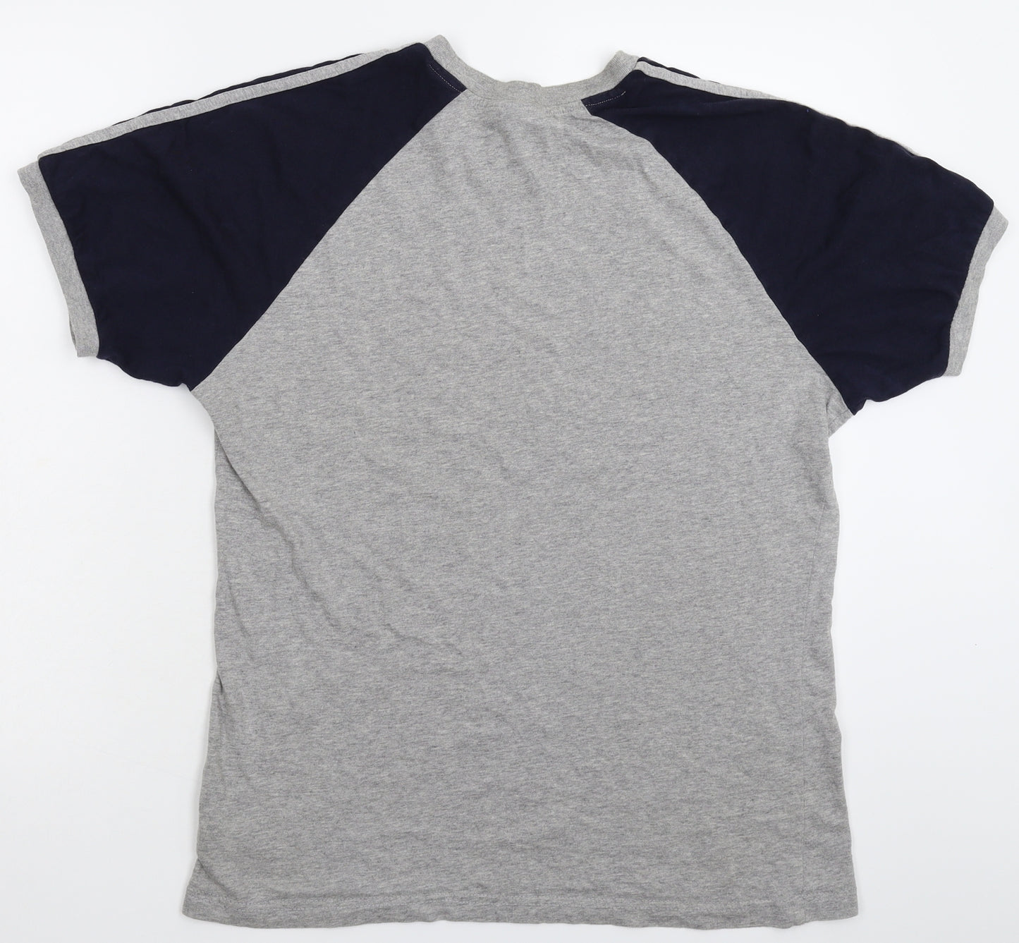 adidas Mens Grey Striped   T-Shirt Size L