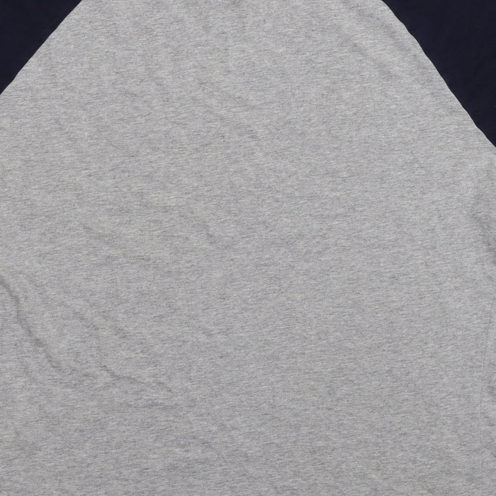 adidas Mens Grey Striped   T-Shirt Size L